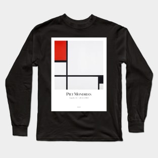 Composition No. I with red and black - version with text Long Sleeve T-Shirt